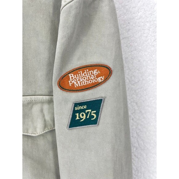 ZARA Denim Shirt Jacket Men’s Size S Light Gray Distressed Casual Button Up - Picture 4 of 12